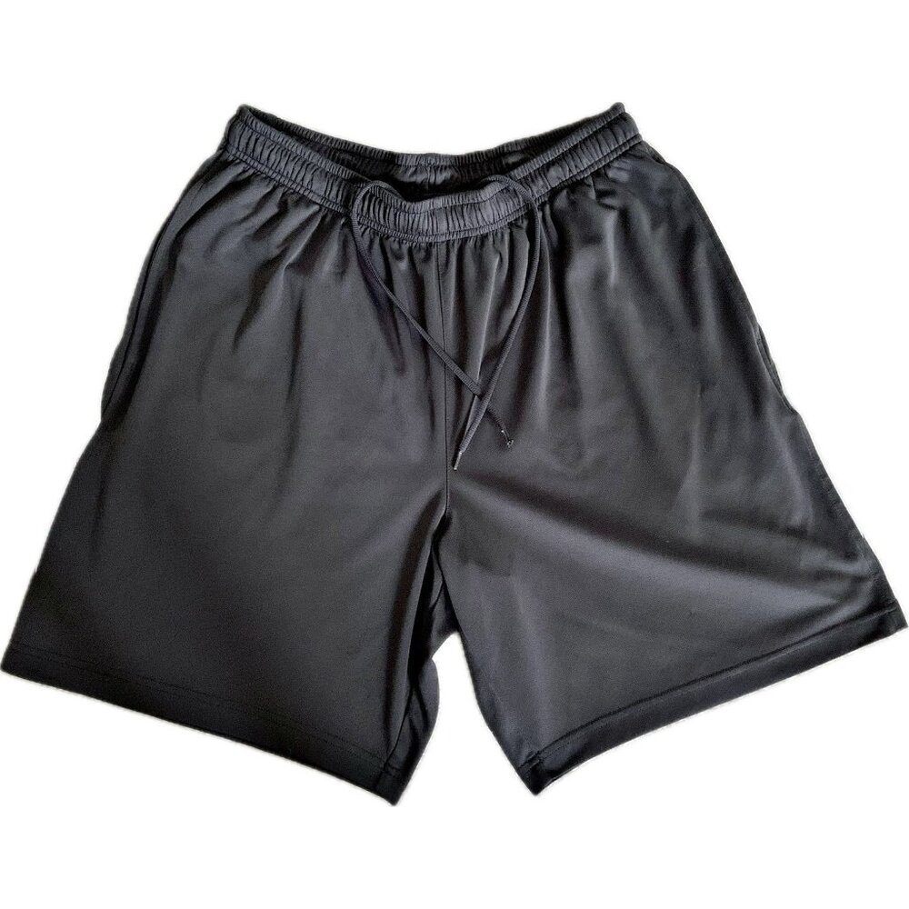 Tek Gear Athletic Shorts Boys Large Drawstring Elastic Waist Pockets Black/Gray